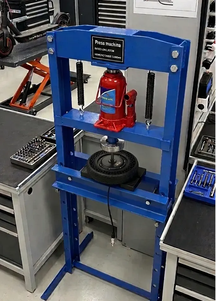 Zamena pune gume na električnom trotinetu u servisu